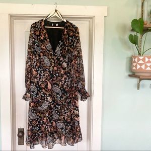 Paisley/ Floral Plus Size Wrap Dress